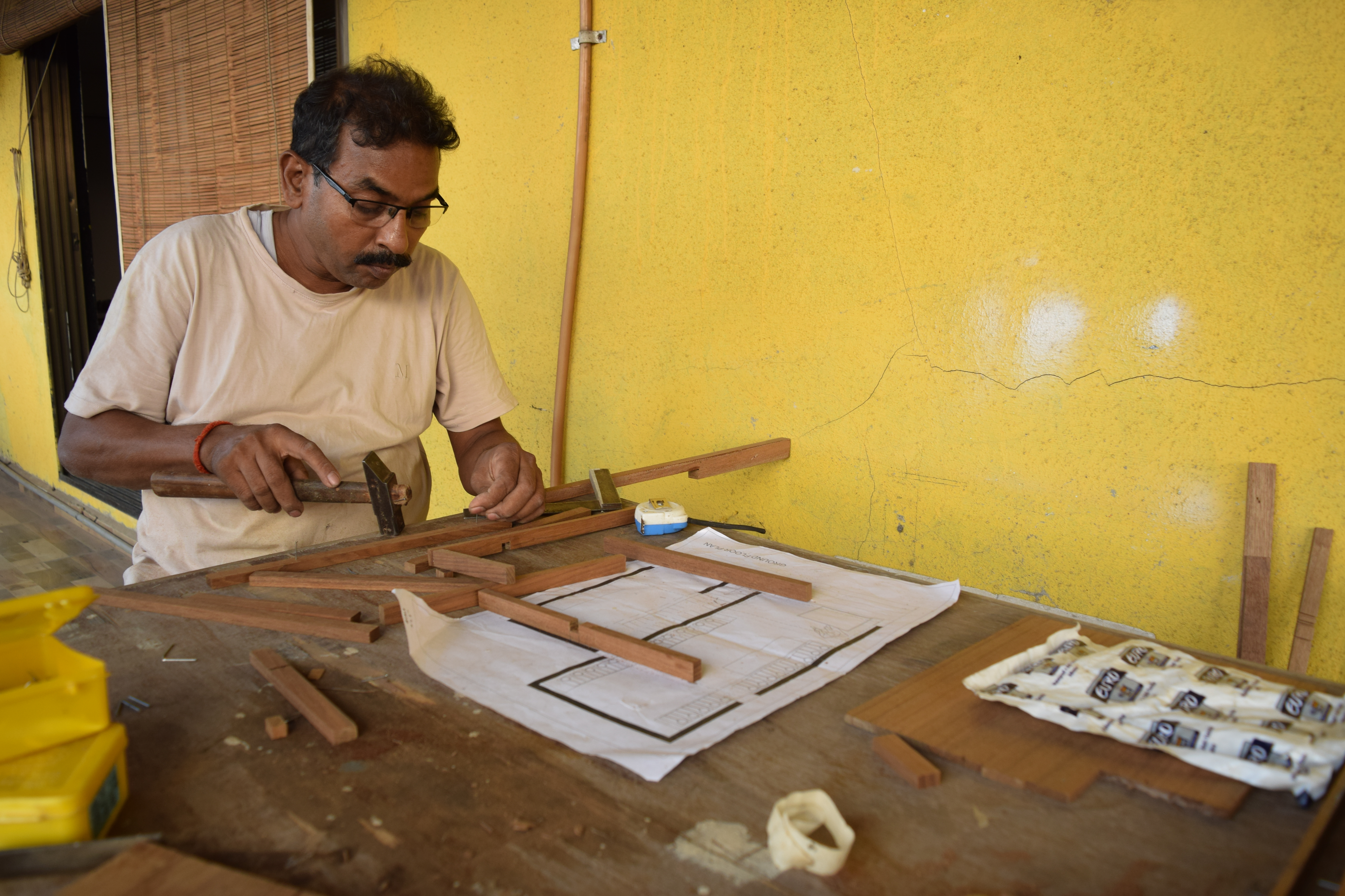 Pramod working on the Homegrown Street Model at the urbz office