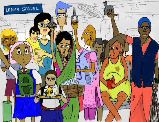 Image 1 A representation of the everyday women's compartment in the local train by Vidisha Dhar