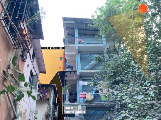 Surrounding Chawls With Little To No Natural Light And Ventilation
