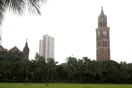 The Rajabai Clock Tower viewed from the 'Victorian side' of the Oval Maidan