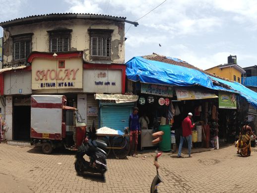 Old shops and restaurant in Dharavi Koliwada 