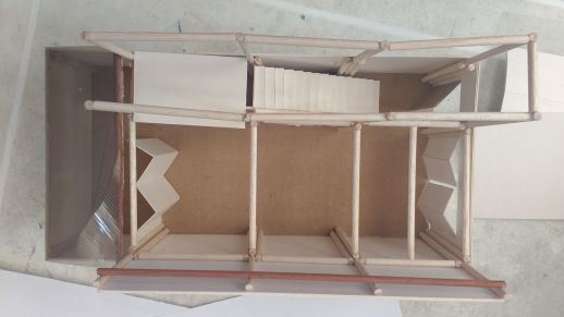 Working model with movable parts to explore different floor configurations