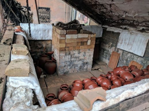 Inside a kiln at Kumbharwada