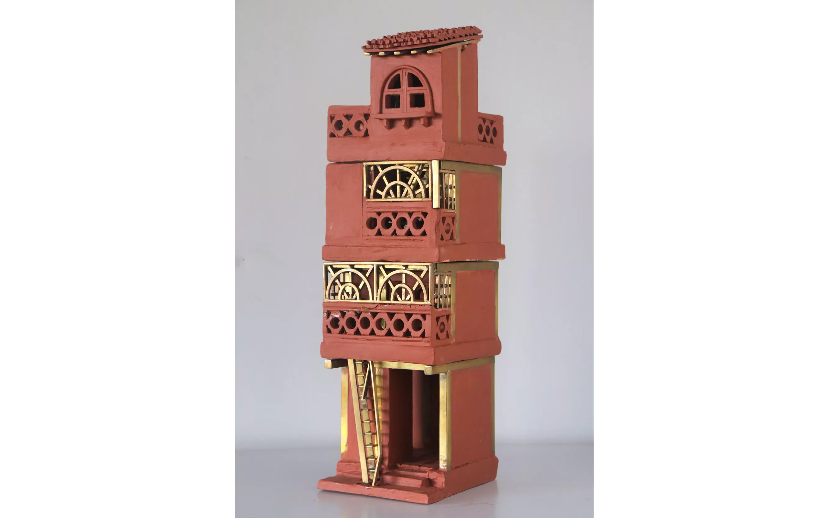 Model of Ravinder Singh's house | Material: Clay and Brass | Designer: Murugan Sundaram | Artisans: Kishore Rokhde, Vaibhav Kharat, Abbas Galwani, Ashwin Wadhera