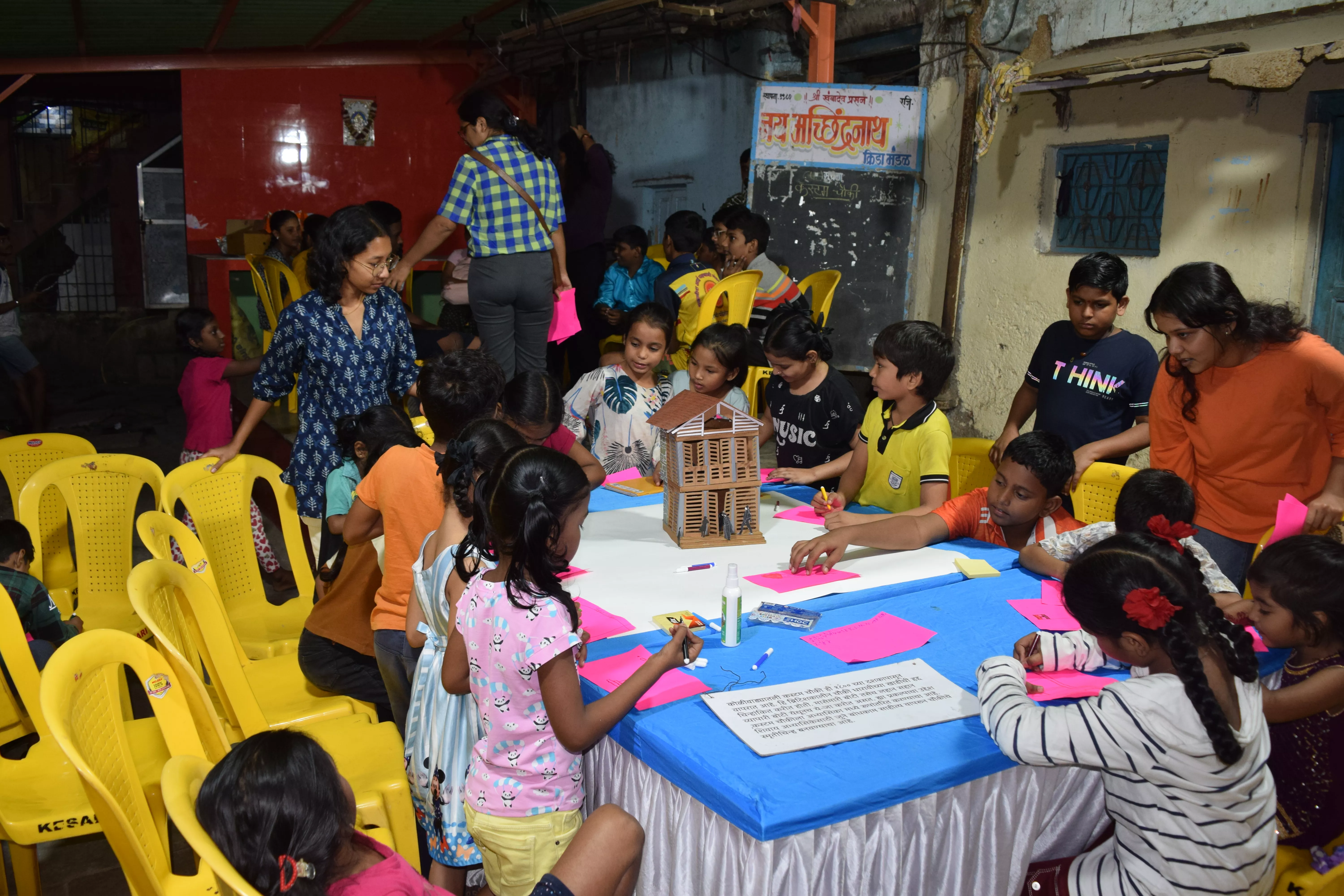 Workshop with students from Dharavi Koliwada