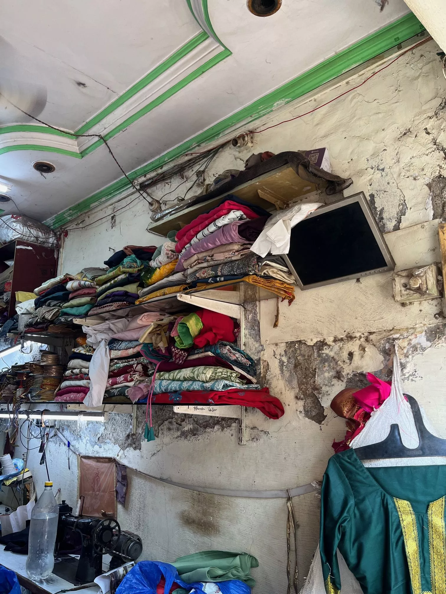 The interior of Anil's shop.