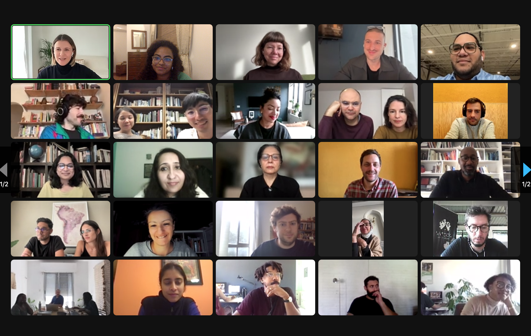Our first online meeting with the cohort where we presented our practice and projects