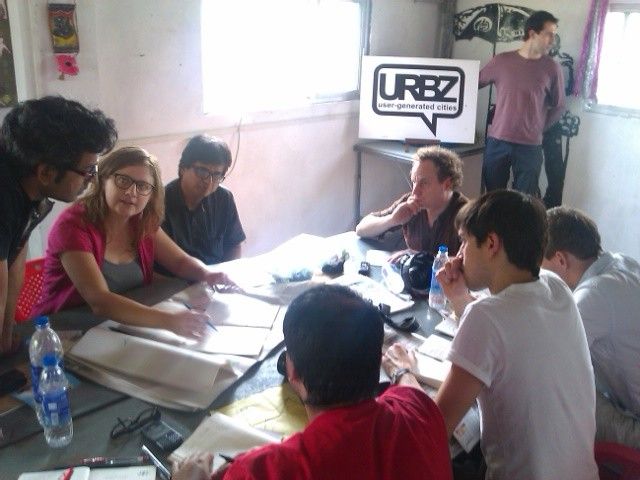 Quaid Doogerwala (DCOOP), Agata Jaworska (Droog), Rahul Srivastava (URBZ), Bas Princen, Francesco Galli (URBZ – Poli Milan), Erik, Jorge (Droog), Ishan Khosla at URBZ office