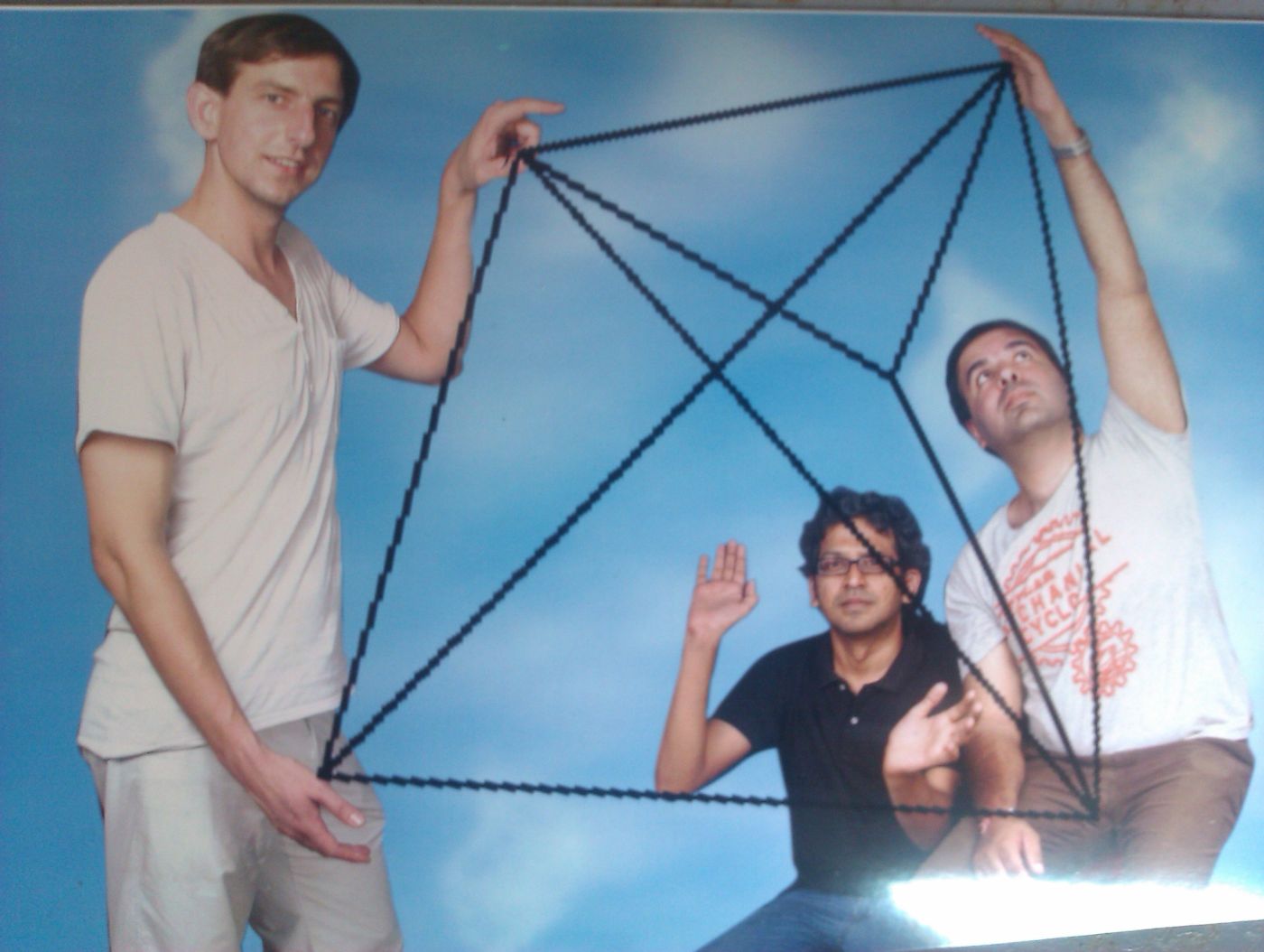 Photo of a photo collage made and printed in a local shop on Dharavi’s MG Road. The shape in the photo is an abstract geometrical theorem that the Droog team is attempting to translate into an object, using the skills and imagination of Dharavi’s artisans. This photo is used to explain the concept to other manufacturer.