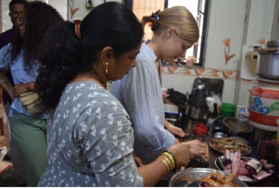 Cooking at Kavita Tai's house