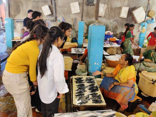 Tilapia from the ponds being sold at the fish market