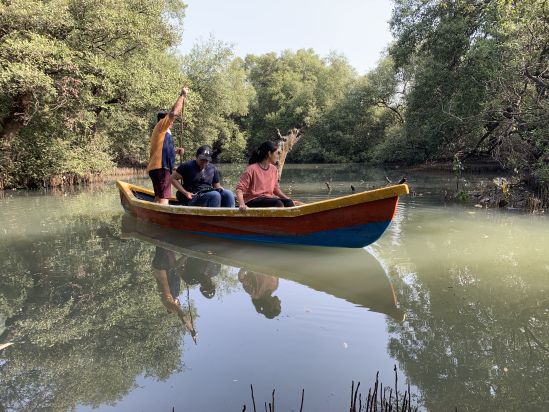 At Wilson Koli's pond in the Mithi River