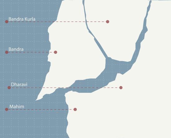 The Mithi estuary at present, after the construction of the Bandra Kurla Complex