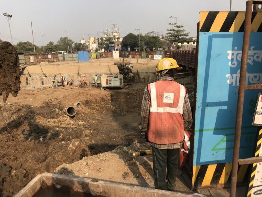 Dharavi metro station under construction