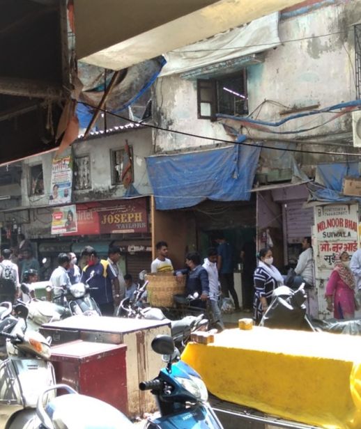 A street in the deeper neighbourhoods of Dharavi, photographed on 23 April 2021. Photo obtained from a source.  