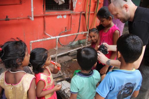  Prof. Matt Karau interacting with children from the local community
