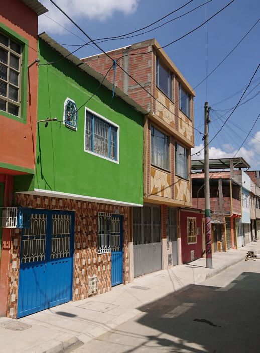 A street in a homegrown settlement of Bogota, Colombia 