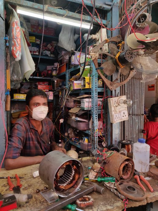 Ahmed Bhai’s Electronics repair workshop from inside