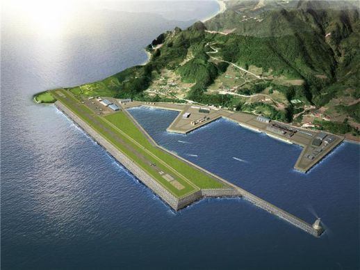 The original plan of the airport is to build with the rocks obtained from the island, however there are no takers who are willing to take the project up, concerned that the material is not suitable. 