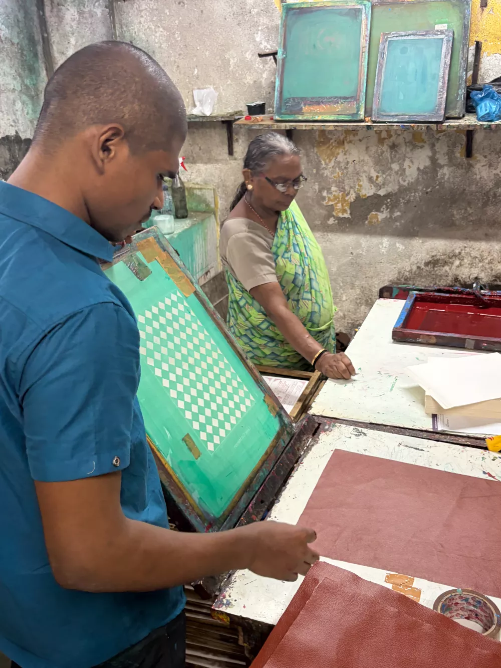 Laxmi and Mani at their workshop