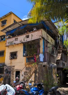 Jantu Bai Niwas, a residential building in Dharavi Koliwada preparing for redevelopment.