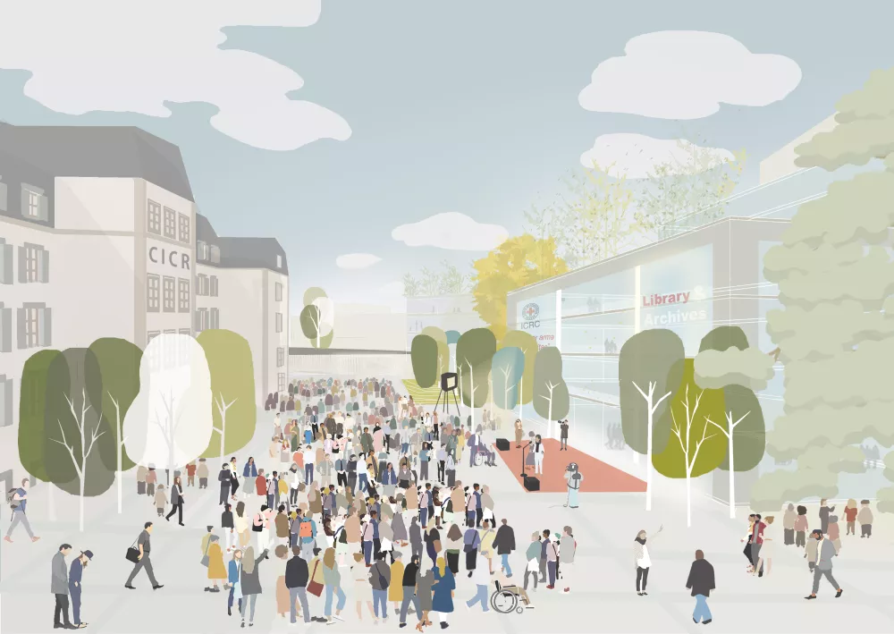 proposal for a Humanity Square in the center of the campus. 